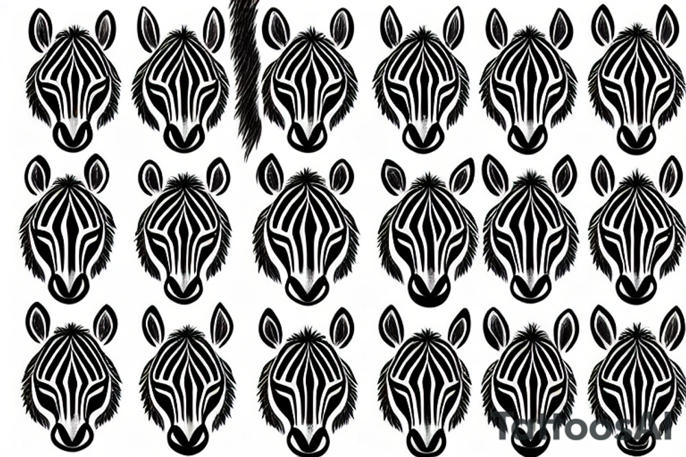 A zebra head tattoo idea