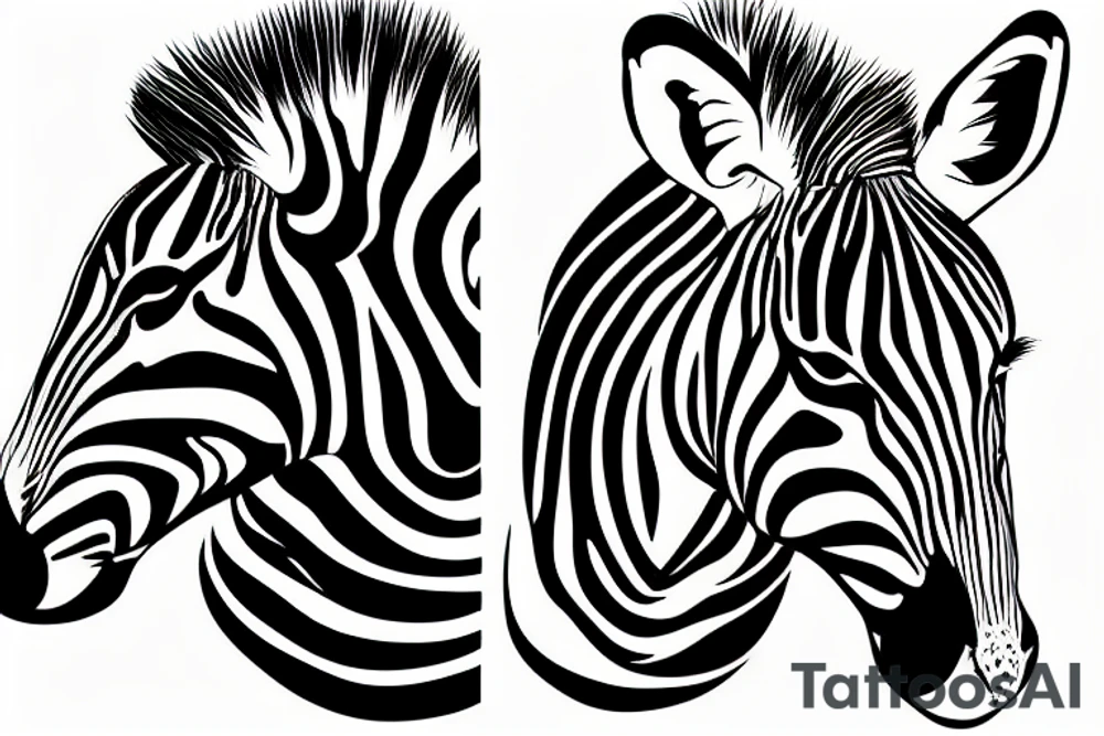 A zebra head tattoo idea