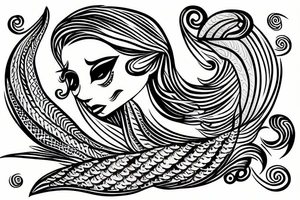 Mermaid with fish tattoo idea