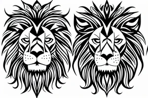 Angry and kind Lion face tattoo idea