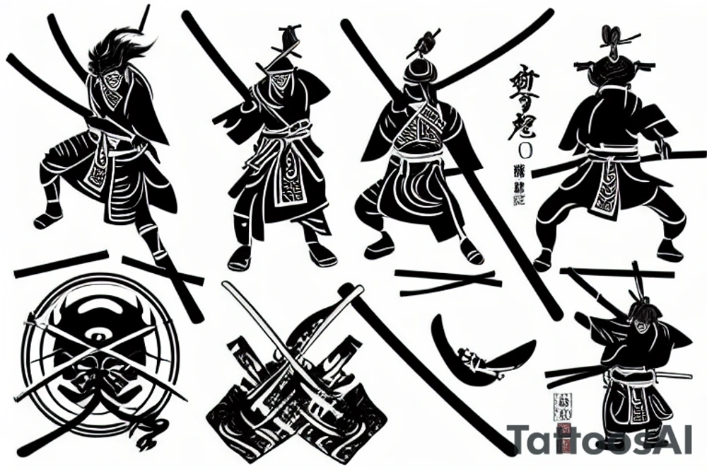 samurai with katana tattoo idea