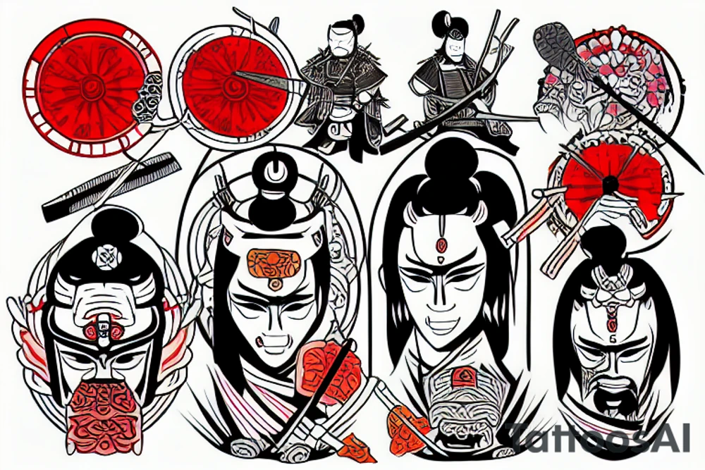 samurai with katana tattoo idea