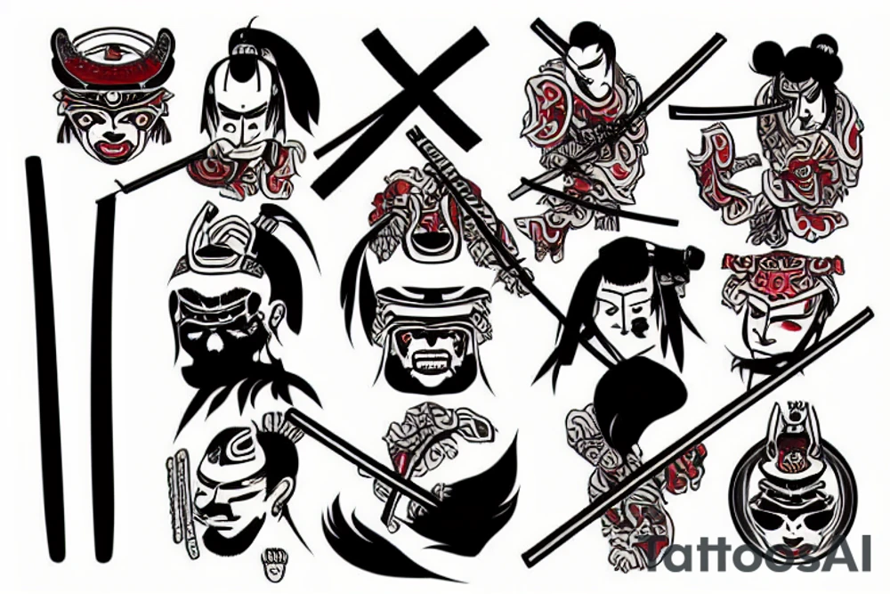 samurai with katana tattoo idea