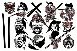 samurai with katana tattoo idea