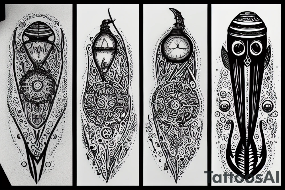 Gothic rocket ship tattoo idea