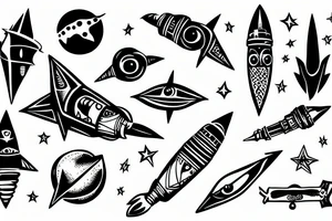 Gothic rocket ship tattoo idea