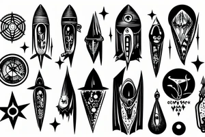 Gothic rocket ship tattoo idea