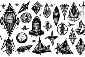 Gothic rocket ship tattoo idea