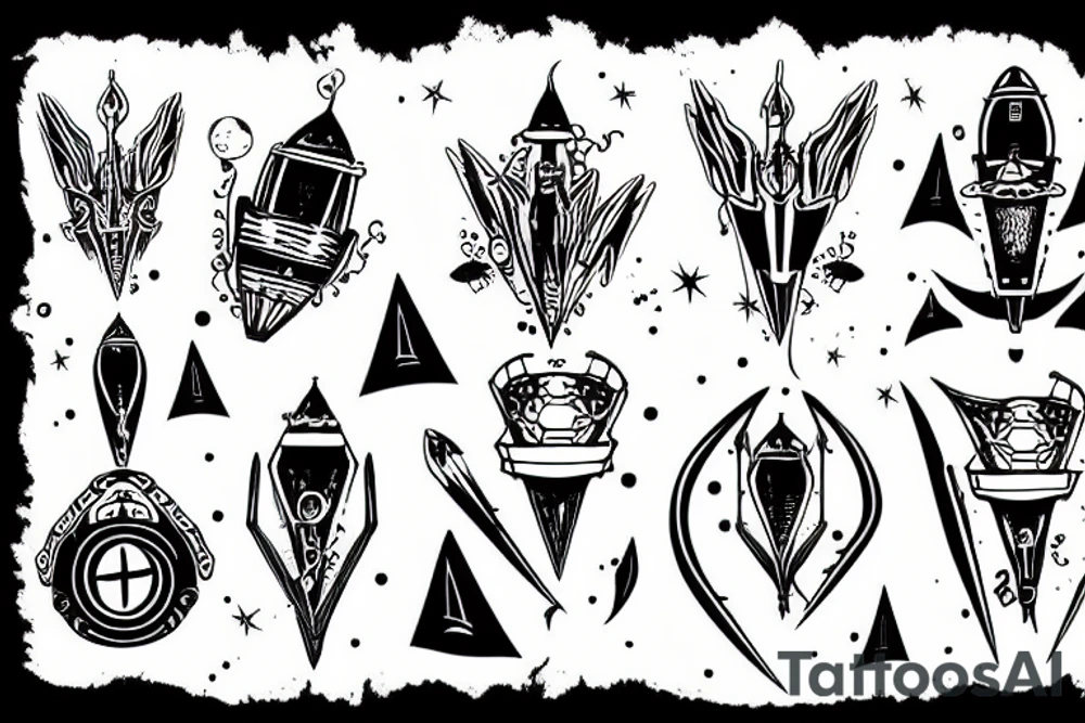 Gothic rocket ship tattoo idea