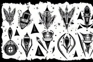 Gothic rocket ship tattoo idea