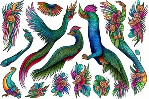 quetzal with long tail tattoo idea
