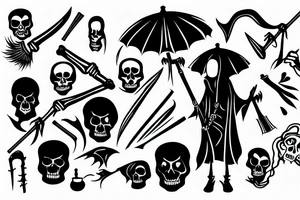 grim reaper holding a bong tattoo idea