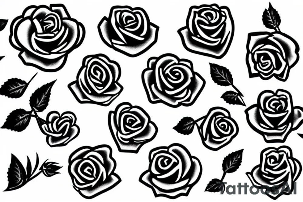 Three roses wrapped around a cross tattoo idea