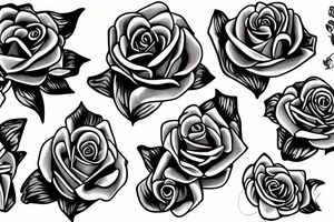 Three roses wrapped around a cross tattoo idea