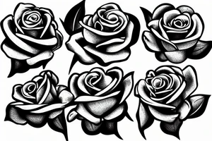 Three roses wrapped around a cross tattoo idea
