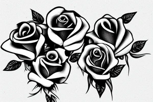 Three roses wrapped around a cross tattoo idea