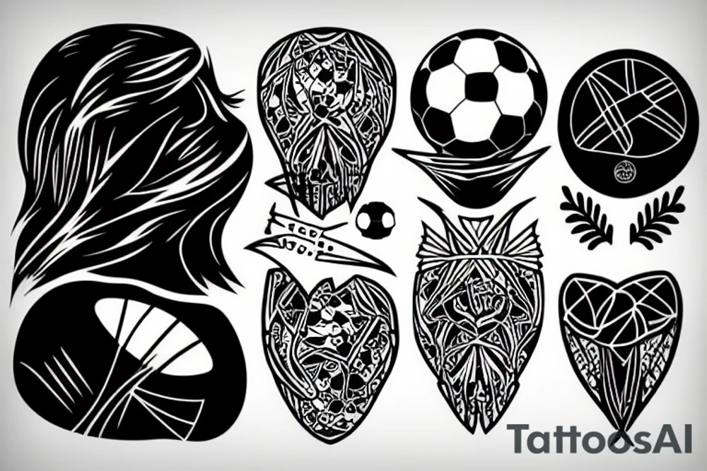 A Crow with a ball of soccer tattoo idea