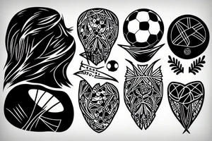 A Crow with a ball of soccer tattoo idea