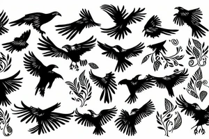 Flock of ravens tattoo idea