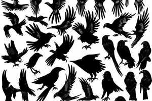 Flock of ravens tattoo idea