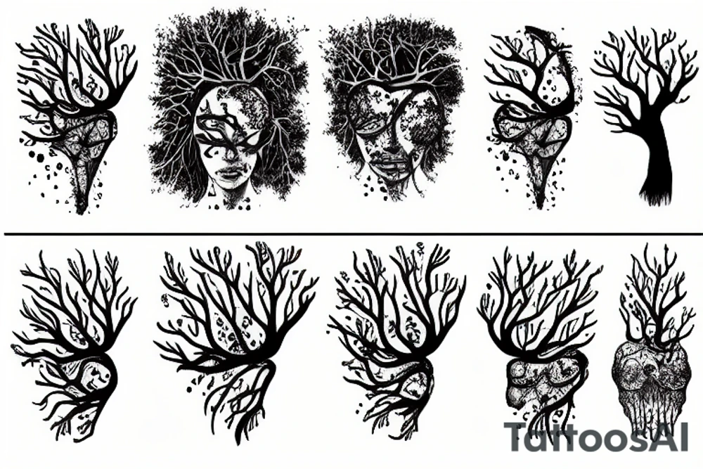Tree head water tattoo idea