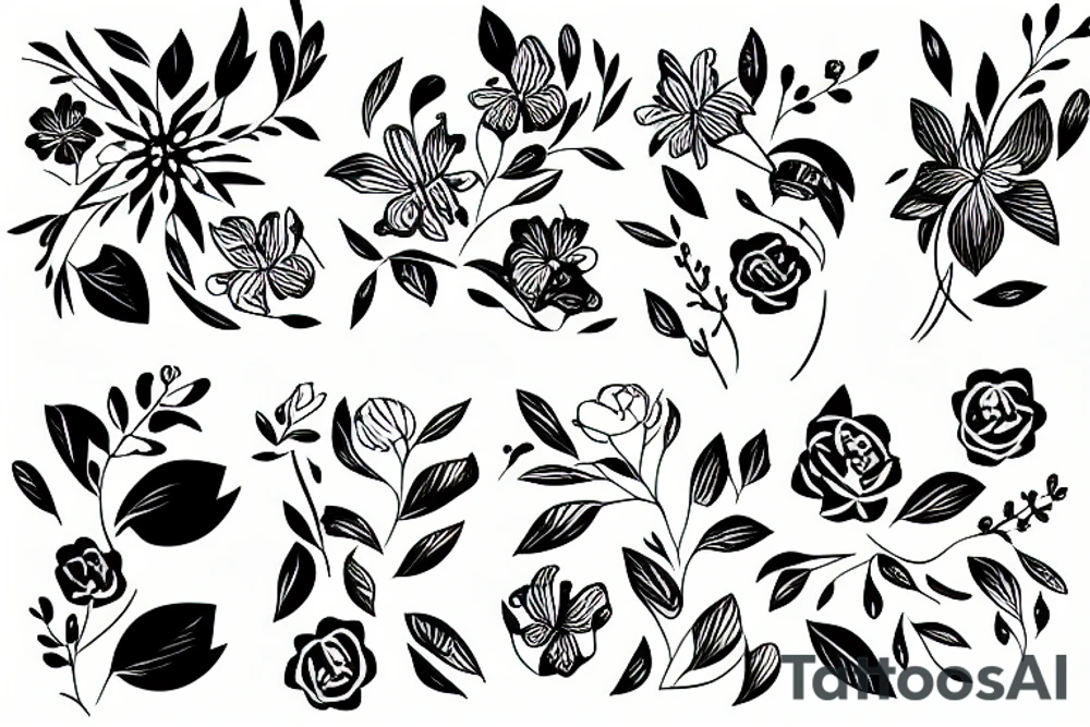 light flowers airy romantic tattoo idea