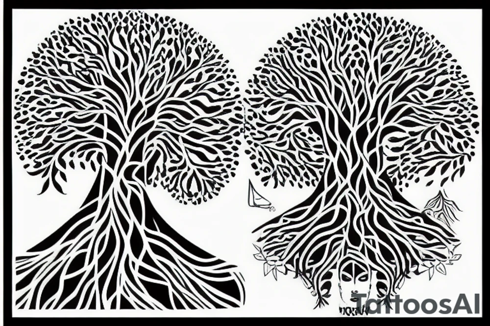 Tree head water tattoo idea