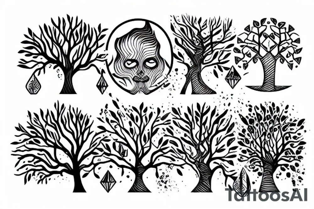 Tree head water tattoo idea