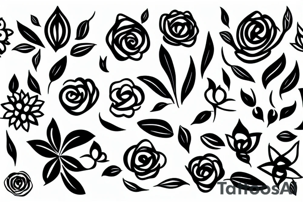 thin line flower light pretty tattoo idea