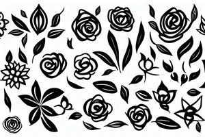 thin line flower light pretty tattoo idea