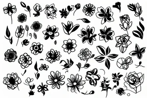 thin line flower light pretty tattoo idea