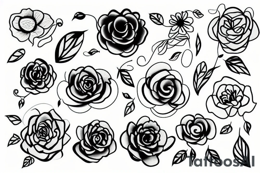 thin line flower light pretty tattoo idea