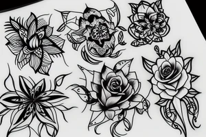 thin line flower light pretty tattoo idea