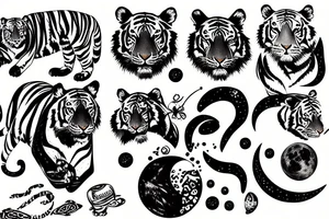 tiger and a moon tattoo idea
