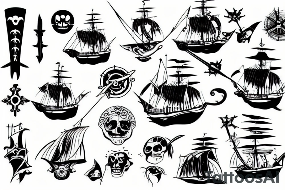 pirate ship tattoo idea