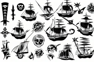 pirate ship tattoo idea