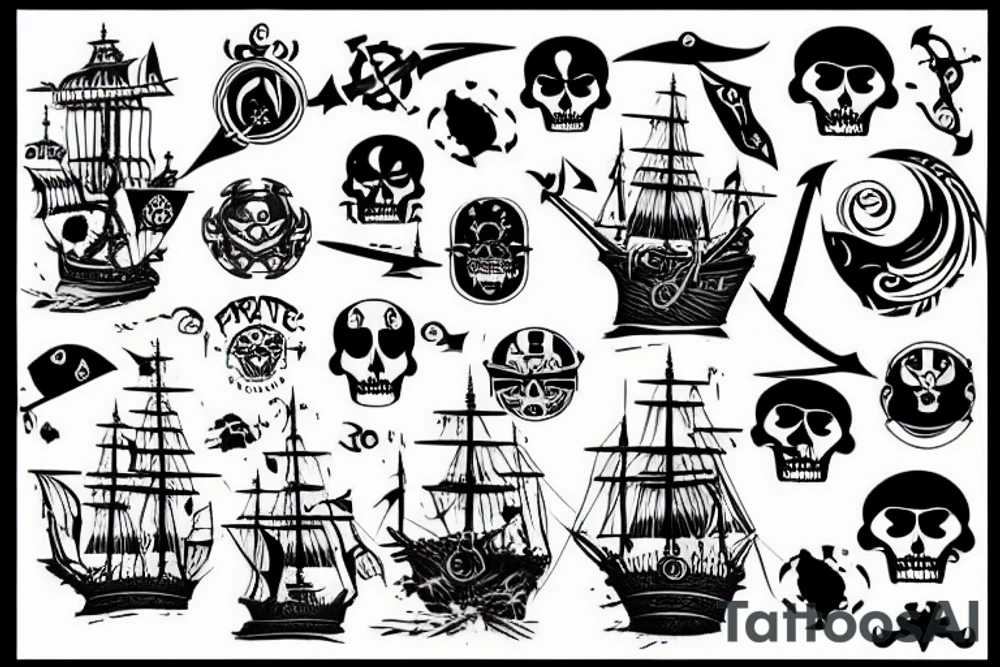 pirate ship tattoo idea