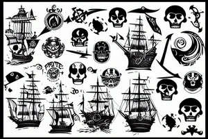pirate ship tattoo idea