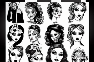 lady face tattoo idea