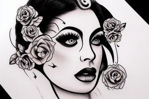 lady face tattoo idea