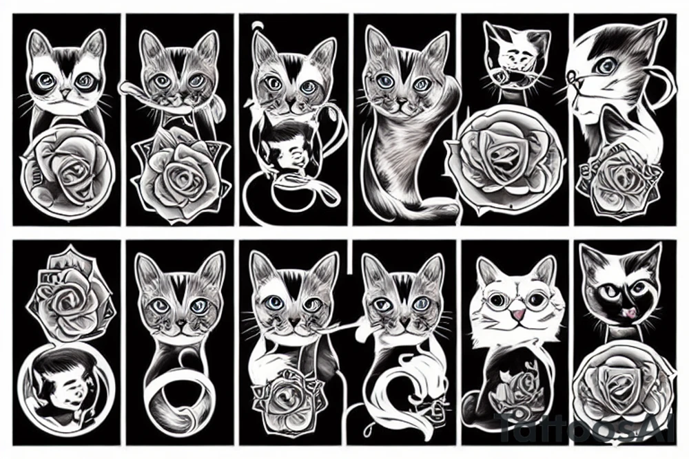 cats playing tattoo idea