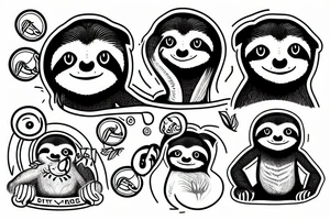 A sloth as a CEO tattoo idea