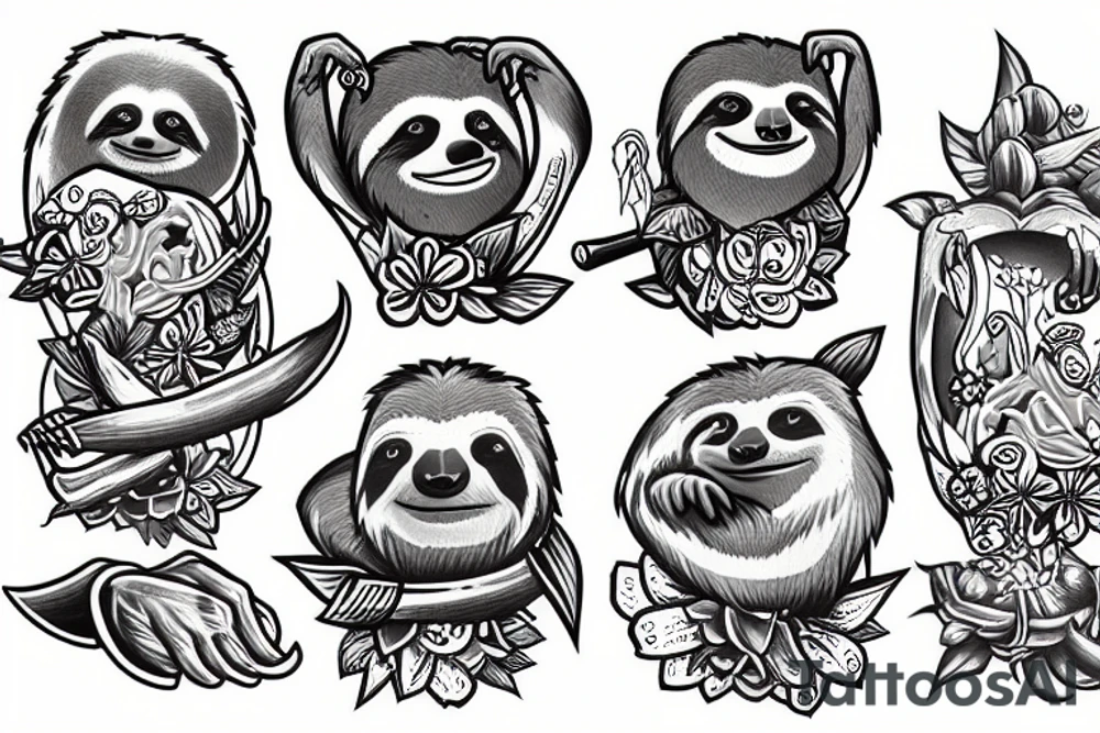 A sloth boss tattoo idea