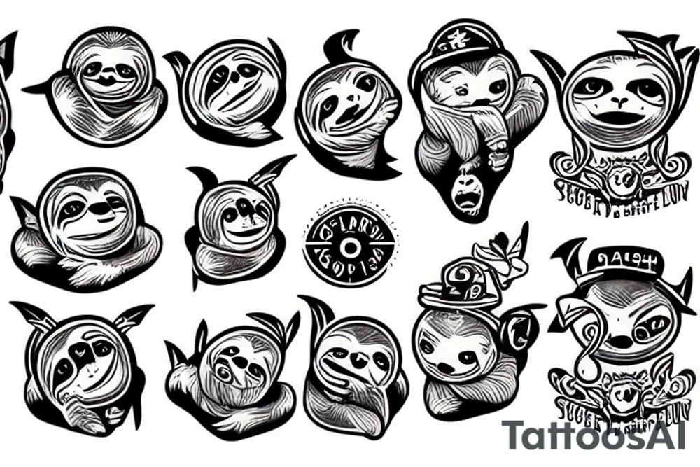 A sloth boss tattoo idea