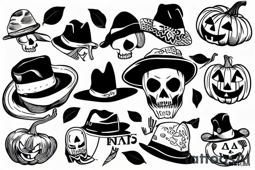 pumpkin with a hat tattoo idea