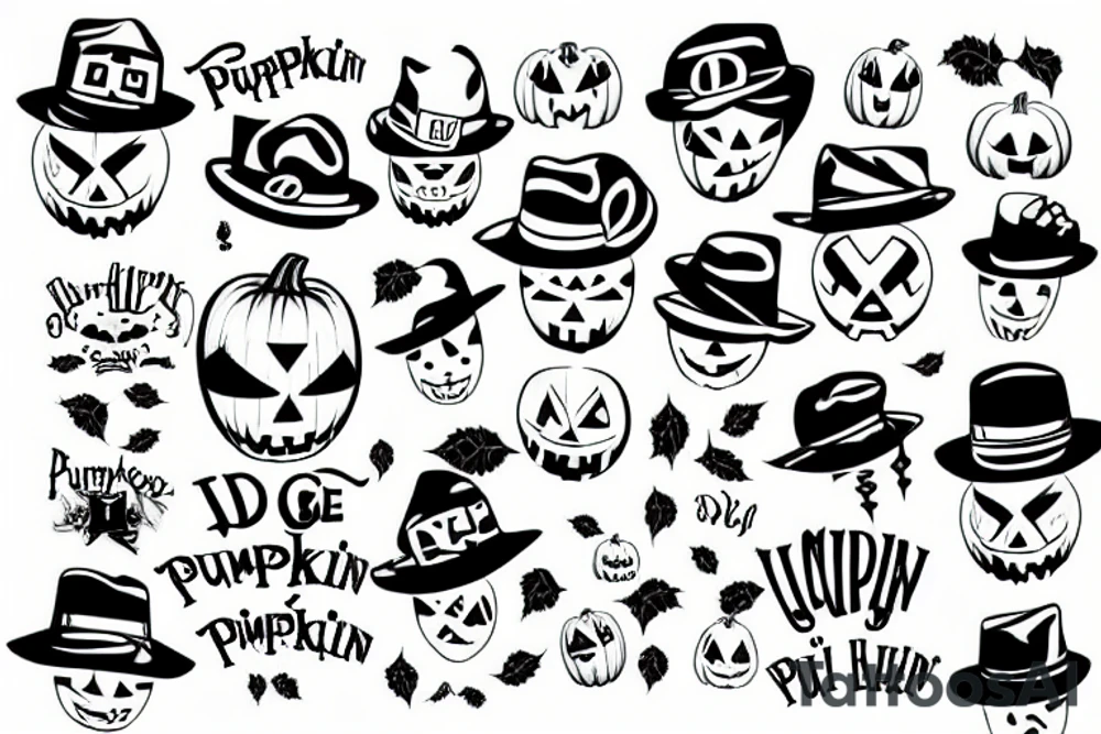 pumpkin with a hat tattoo idea