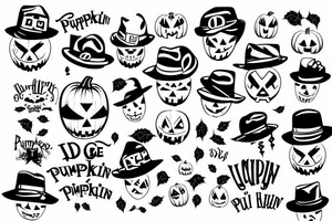pumpkin with a hat tattoo idea