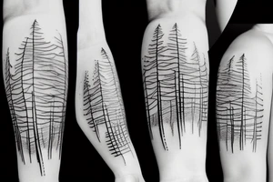 Forest & lines tattoo idea