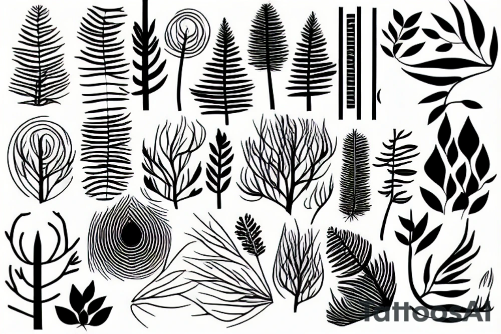 Forest & lines tattoo idea