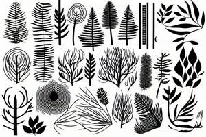 Forest & lines tattoo idea